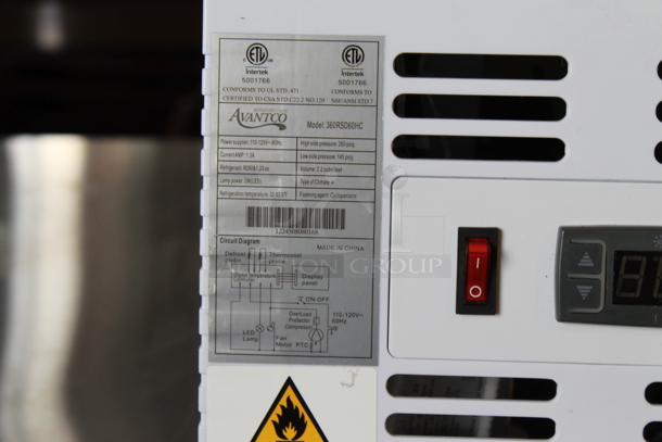 BRAND NEW SCRATCH AND DENT! Avantco 360RSD60HC Stainless Steel Commercial Countertop Sushi Display Case Merchandiser. 115 Volts, 1 Phase. Tested and Powers On But Does Not Get Cold - Image 5 of 5