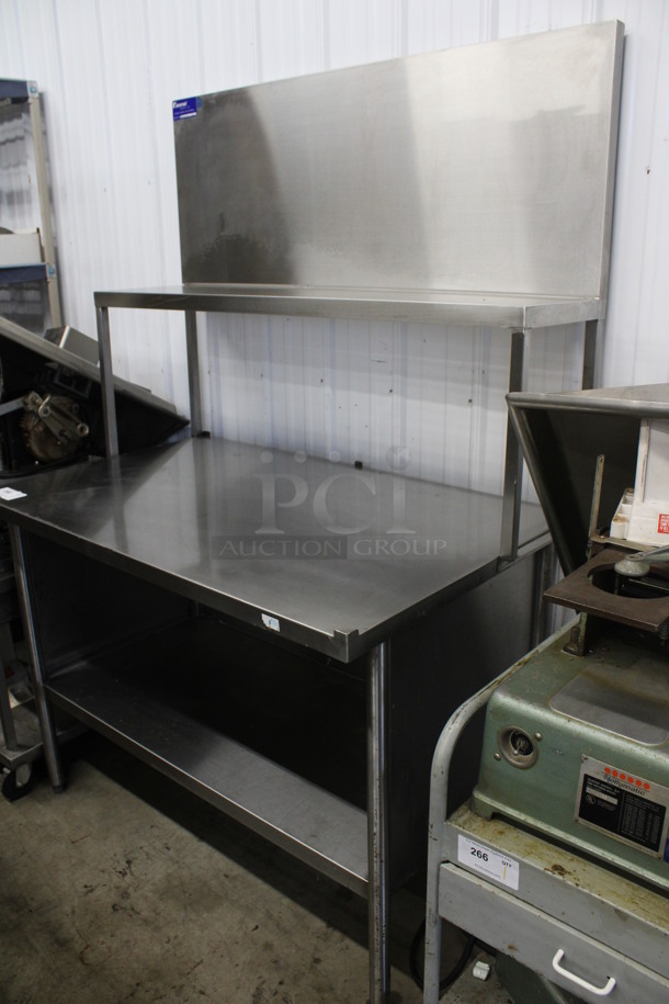Stainless Steel Commercial Table w/ Over Shelf and Under Shelf. 50x30x74