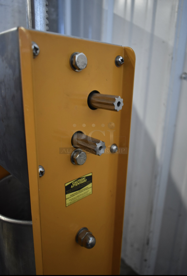 Weston 86-1101-W Orange Metal 11 Pound Capacity Vertical Sausage Stuffer. - Image 6 of 9