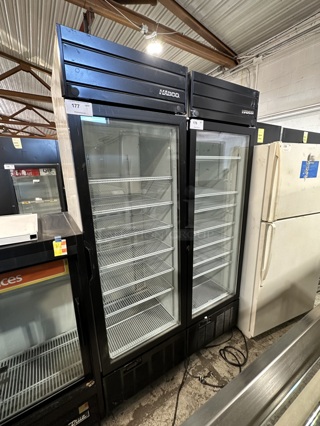 2019 Habco SE18 Metal Commercial Single Door Reach In Cooler Merchandiser w/ Poly Coated Racks. 115 Volts, 1 Phase. Tested and Working!