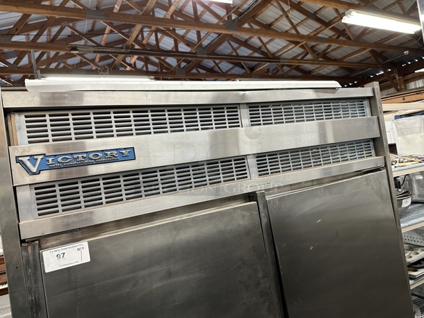 Victory Stainless Steel Commercial 2 Door Reach In Pass Through Cooler. Tested and Does Not Power On - Image 2 of 5