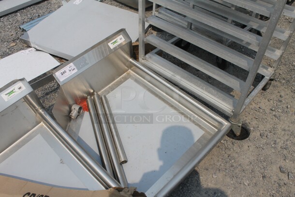 BRAND NEW SCRATCH AND DENT! Regency 600CDT24R Commercial Stainless Steel Clean Dish Table With Right Drainboard With Galvanized Legs - Image 2 of 4