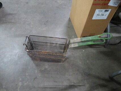 Green Handle Deep Fry Basket. 2XBID