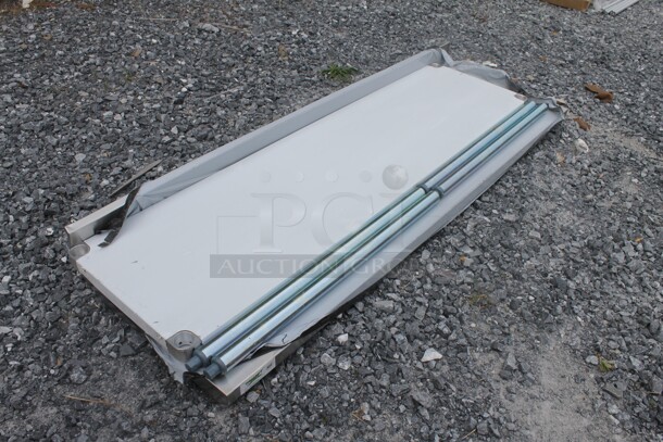 BRAND NEW SCRATCH AND DENT! Regency 600TB2472G Commercial Stainless Steel Disassembled Work Table With Backsplash, Undershelf And Galvanized Legs - Image 2 of 4