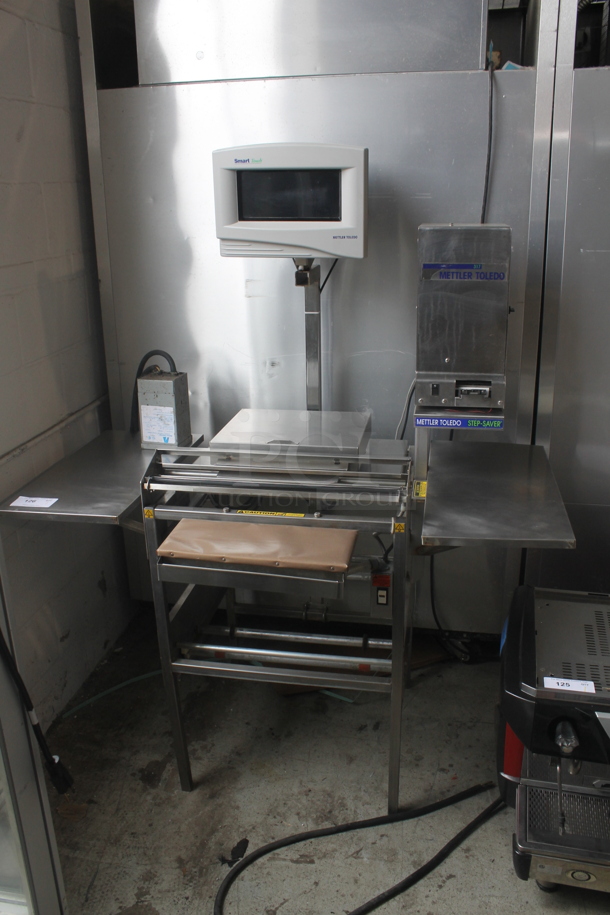 Mettler-Toledo 8270 Commercial Stainless Steel Step Saver Hand Wrapping Station on Steel Legs. 115 Volt - Image 1 of 4