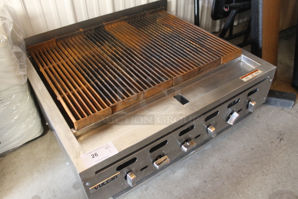 BRAND NEW SCRATCH AND DENT! 2016 Vulcan VACB36-201 Stainless Steel Commercial Countertop Propane Gas Powered Achiever 36" Medium-Duty Radiant Charbroiler Grill. 96,000 BTU. - Image 1 of 5
