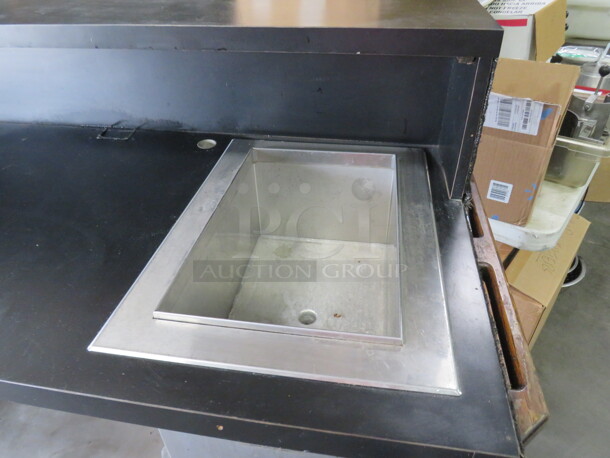 One Portable Bar With Ice Well, Under Shelf On Casters. 64X29X49. Ice Well 12X19X9.5. - Image 5 of 5