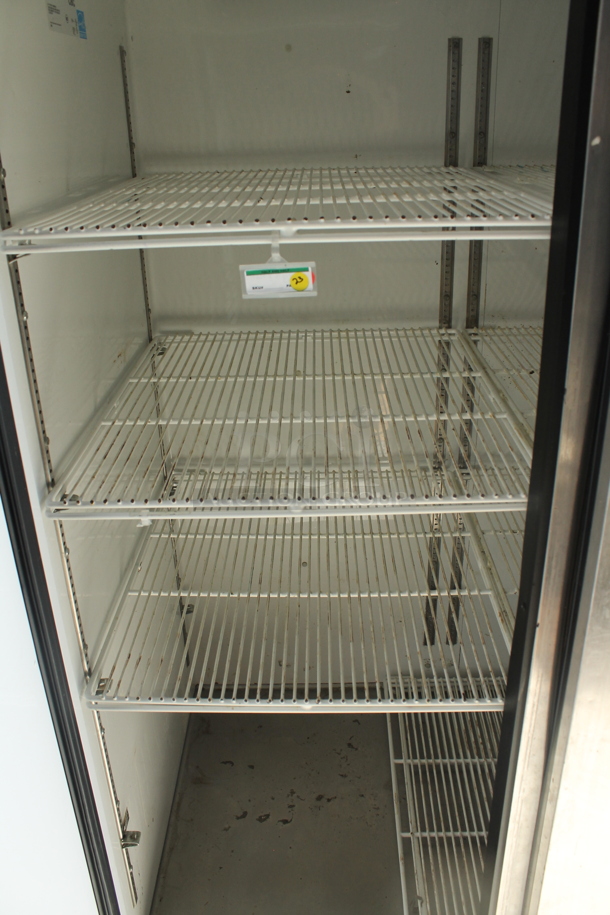 2012 True TG2R-2S ENERGY STAR Stainless Steel Commercial 2 Door Reach In Cooler w/ Poly Coated Racks on Commercial Casters. 115 Volts, 1 Phase. Tested and Working! - Image 5 of 8