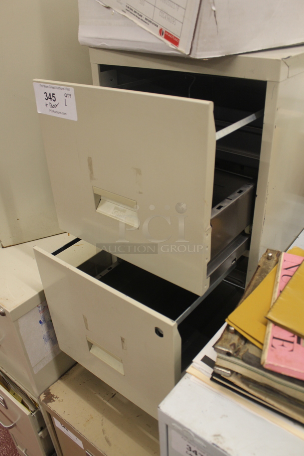 Tan Metal 2 Drawer Filing Cabinet. BUYER MUST REMOVE. - Image 5 of 5