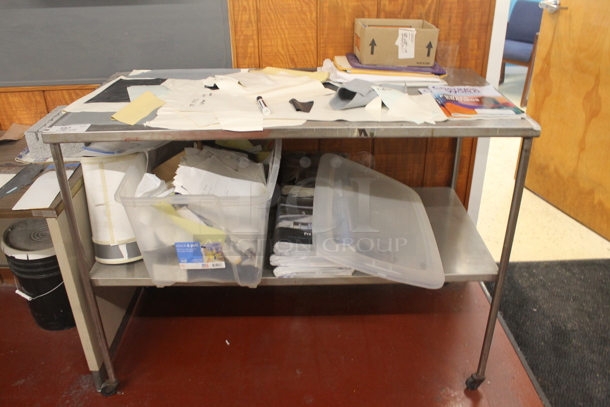 2 Tier Cart w/ Contents on Commercial Casters. - Image 1 of 4