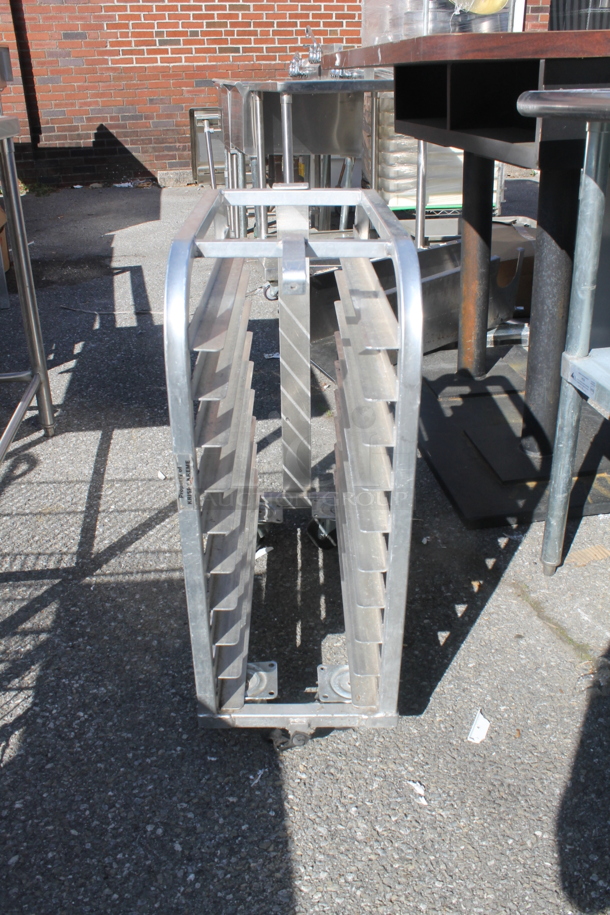 Commercial Aluminum Sheet Pan Rack on Commercial Casters.