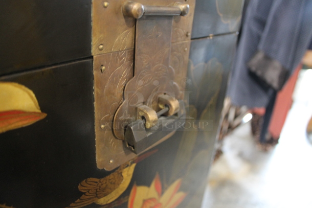 2 Black Chest w/ Lotus Flower Pattern. Units Are Locked. 2 Times Your Bid! - Image 7 of 7
