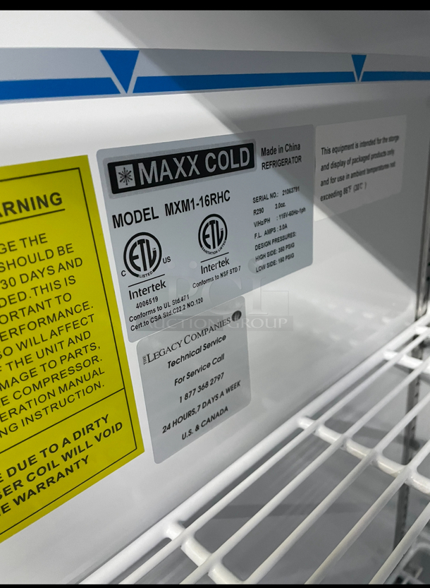 Maxx Cold Xseries Refrigerated Merchandiser Brand New in Box - Image 3 of 5