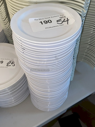 BEAUTIFUL! Thunder Group NS106W Nustone 6 1/2" Narrow Rim White Melamine Plate 54x Your Bid 