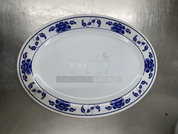 11-3/4" Floral Print Oval Platters. 9x Your Bid - Image 1 of 2
