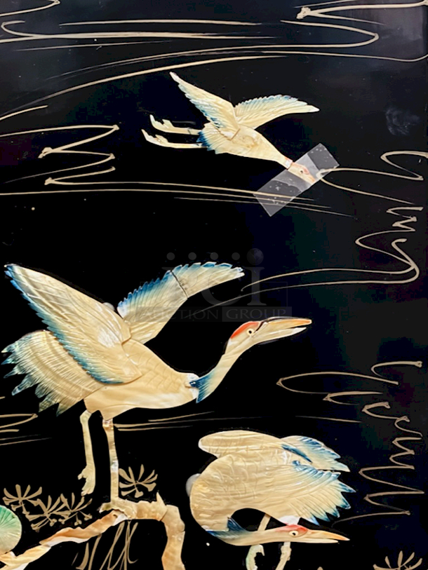 BEAUTIFUL!! Adjustable 4 Panel Room Divider, Different Designs On Front & Back Wood. Minor Signs of Ware, 71” Wide. - Image 12 of 12