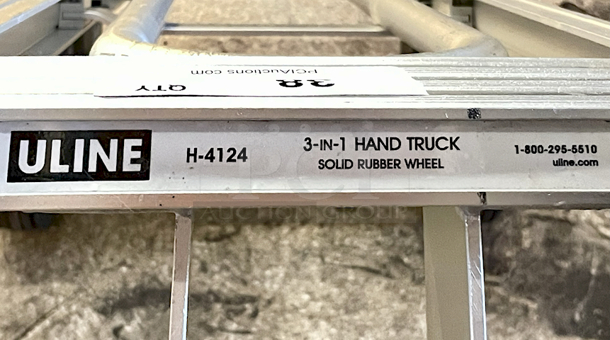 AWESOME! ULINE H-4124 3-In-1 Hand Truck w/ 28"x8" Folding Nose Extension, Capacity: 500 lbs. hand truck and 45º incline; 750 lbs. platform. - Image 7 of 7
