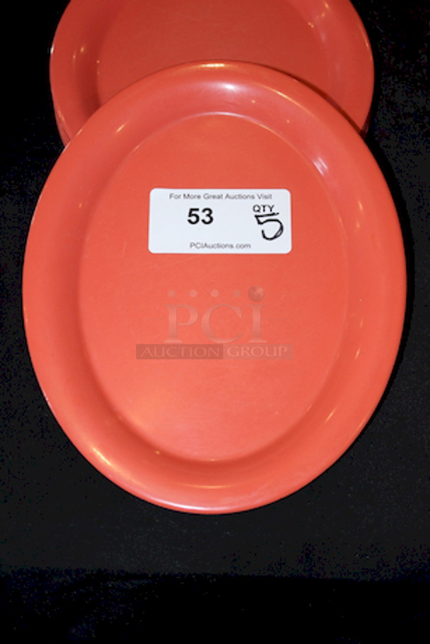 AWESOME! G.E.T OP-135-RO Diamond Mardi Gras 13 1/2" x 10 1/4" Rio Orange Oval Melamine Platter.

5x Your Bid
 - Image 3 of 5