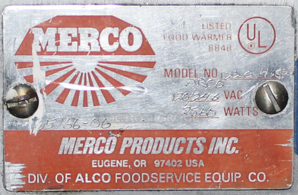 NICE! Merco Savory Model 1220 4-5P  2-Tier Hot Food Merchandiser. 120/240 Volt, 11.9Amp, 2740Watts. 60x26x30-1/4. In working Order When Removed. Power Cord Was Cut At Time of Removal. - Image 6 of 6