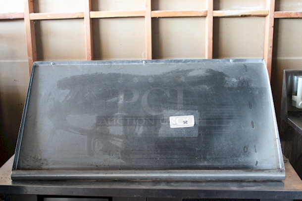 HEAVY DUTY!  42" Wall Mounted Slanted Rack Shelf, Stainless Steel. Hold Up To (2) Racks racks up to 21"W x 19 7/8"D. 42x22-1/2x12 - Image 1 of 4