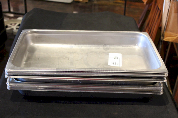 LIKE NEW! 2-1/2” Deep Stainless Steel Full Size Steam Pans. 21x12-1/2X2-1/2 7x Your Bid