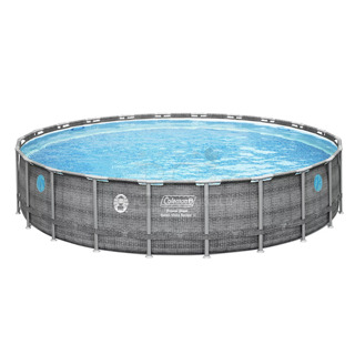 THE ONE & ONLY!! ?‍♂️?‍♂️ Coleman 22ft x 52-In Height Swim Vista Series Power Steel Frame Round Swimming Pool Set!! ?‍♂️?‍♂️ Contents: 1 pool, 1 filter pump (compatible with Type IV cartridge), 1 ladder, 1 pool cover