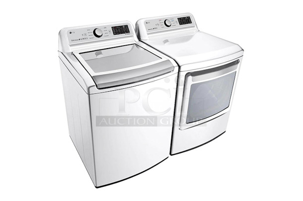 BEAUTIFUL!! NEW/NEVER USED! LG - 5.0 Cu. Ft. High-Efficiency Smart Wi-Fi Enabled Top Load Washer with TurboWash3D™ Technology. (White) Matching Electric Dryer: Model DLEX7300WE - Image 6 of 6