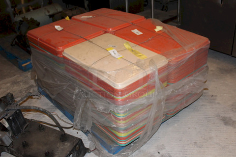 HUGE LOT! Cambro 1826220 Fiberglass Camtray® Cafeteria Tray - 25 3/4"L x 17 4/5"W., 1 Stack of 56 Trays. 56 Times Your Bid. 