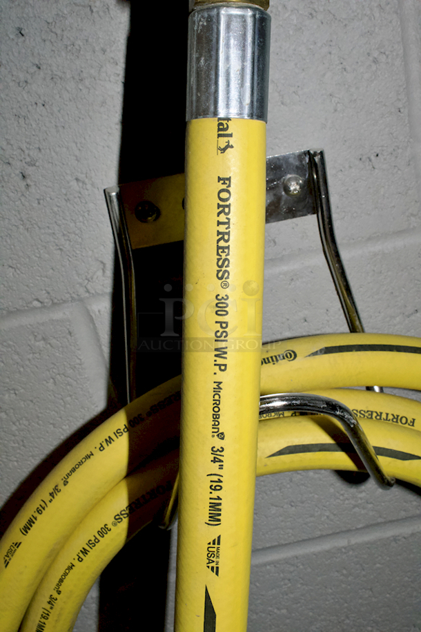 NEW! TOP OF THE LINE!! Continental ContiTech Fortress 300 Microban (antimicrobial) 3/4 in. Food Washdown Hose, Yellow, With NPT Ends & Continental Dinga Water-Saving Gun, 363 psi, 32 - 203 deg F. - Image 2 of 5