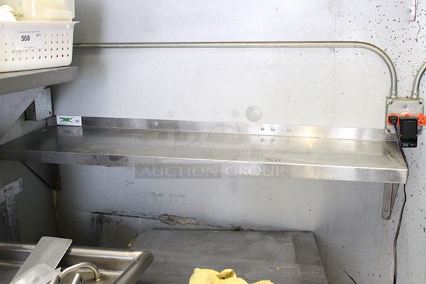 SCORE! Regency  600WS1248 18 Gauge Stainless Steel 12" x 48" Solid Wall Shelf - Image 2 of 5