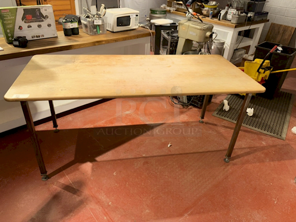 SOLID! Wood Prep-Table With Steel Legs and Adjustable Feet. 80x36x36 - Image 4 of 4