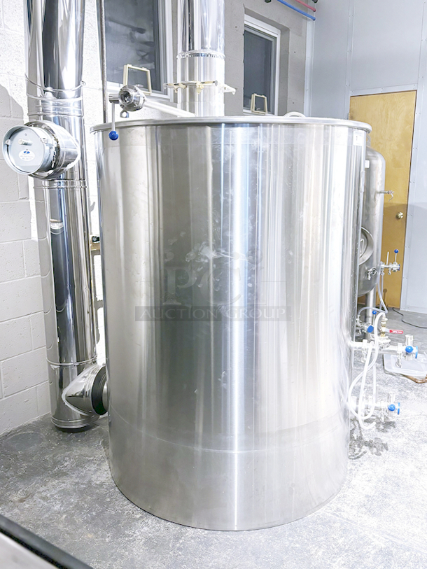 BRAND NEW/NEVER FIRED Forgeworks Stainless Steel 7 Barrel (320 Gallon) Franken Kettle-Whirlpool Combo Model 7KU With Midco Economite Burner (Natural & Propane Compatible) And Keyway. Uninsulated, Single Wall, Gas Fired. Certified Never Used. 48x71 - Image 6 of 11