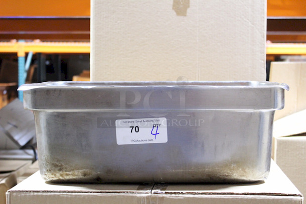 NICE! Set of 4 Full Size Hotel Pans, 8" Deep. 4x Your Bid. 26x18x8 - Image 2 of 2