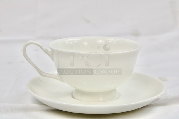 NEW/IN THE BOX (28) Old Amsterdam Porcelain Works #2724-TCup HELIOS Bone China Tea Cup and Saucer Sets. 28x Your Bid
 - Image 1 of 5
