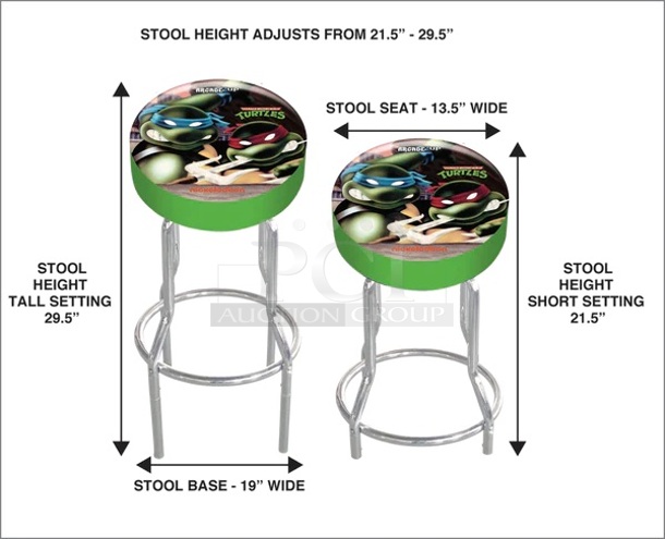 NEW!! TURTLE POWER! Arcade 1Up Teenage Mutant Ninja Turtles™ Adjustable Stool