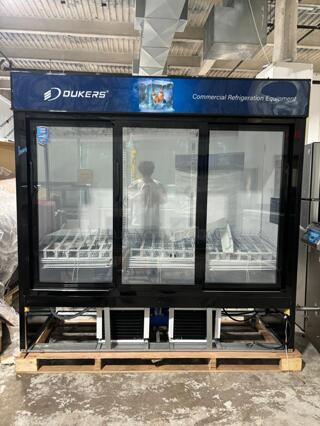 BRAND NEW OPEN BOX Dukers - DSM-68SR, Commercial 3 Glass Door Merchandiser Refrigerator 69cu,ft, NSF