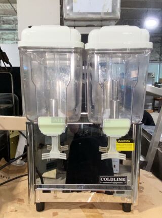 Coldline CBD-2 Double 3 Gallon Bowl Refrigerated Beverage Dispenser with Stirring System
