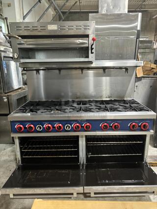 WoW!! rocket cooking 10 Burners Dual Oven Salamander Broiler and ansul connection bu