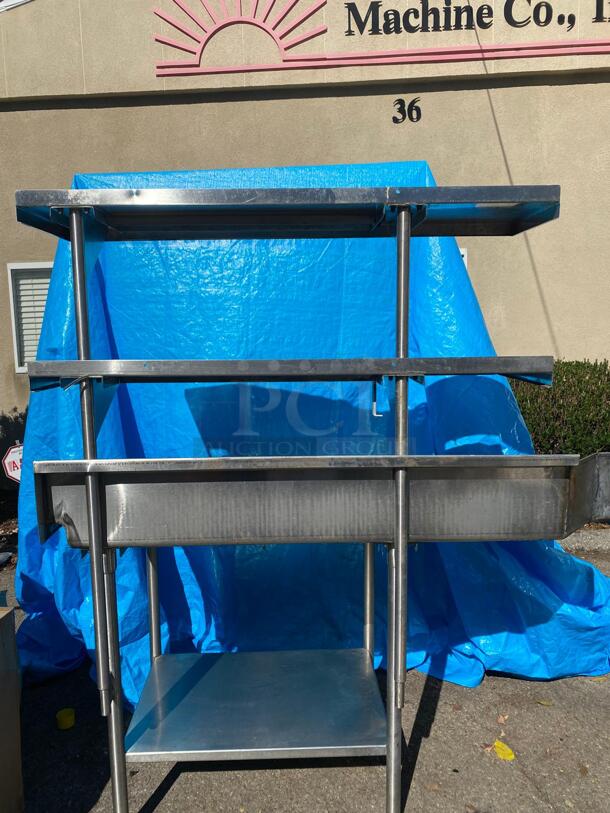 HEAVY DUTY STAINLESS STEEL WORK TABLE WITH SHELFS - Image 4 of 4