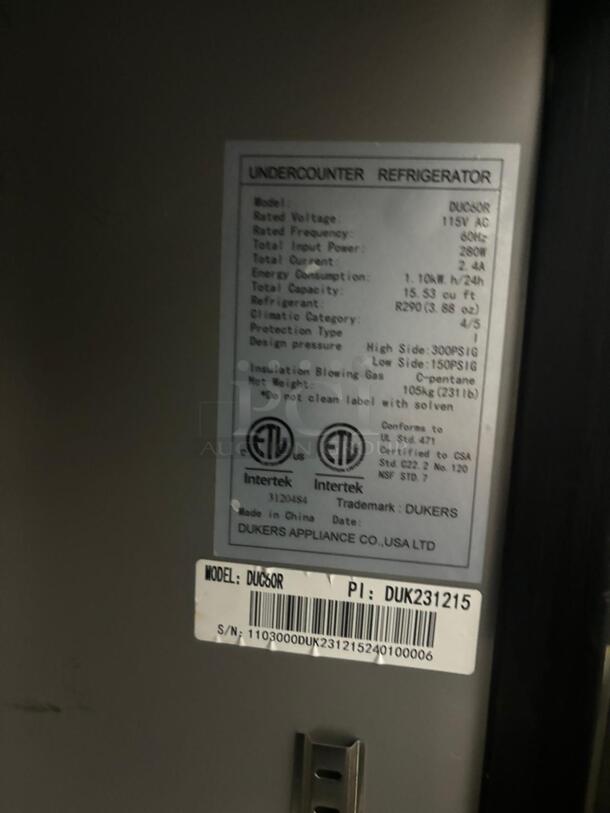 AWESOME! Dukers Undercounter Freezer in Stainless Steel DUC60R
 - Image 5 of 5