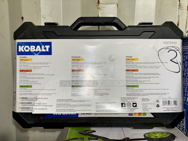 Kobalt 138-Piece Standard (SAE) and Metric Combination Polished Chrome Mechanics Tool Set with Hard Case - Image 2 of 3