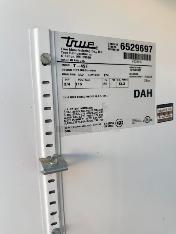 True T-49F 49 Cu.Ft Two Section Stainless Reach-in Freezer 115 Volt Workimng - Image 2 of 9