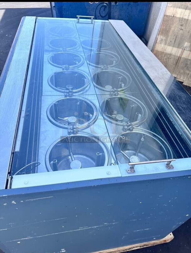 Excellent Condtiin Gelo SCACCO MATTO 72" Ice Cream Showcase 220 Volt Tested and Working - Image 6 of 8
