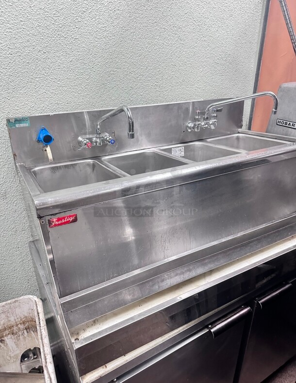 Prestige 48 Inch Commercial Stainless Steel Three Compartment Bar Sink - Image 5 of 5
