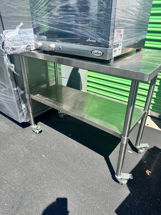 Excellent Standard Mobile Stainless Steel Worktable with Bottom Shelf - 48 x 24 - Image 3 of 5