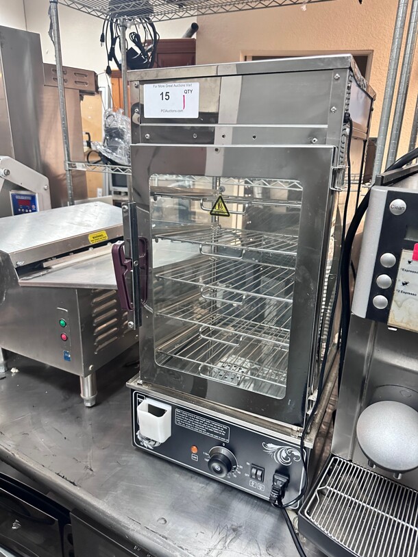 New Countertop 15 inch Food Warmer Display Case 5 Shelf Hot Warming Showcase  Commercial 115 Volt  - Image 3 of 8