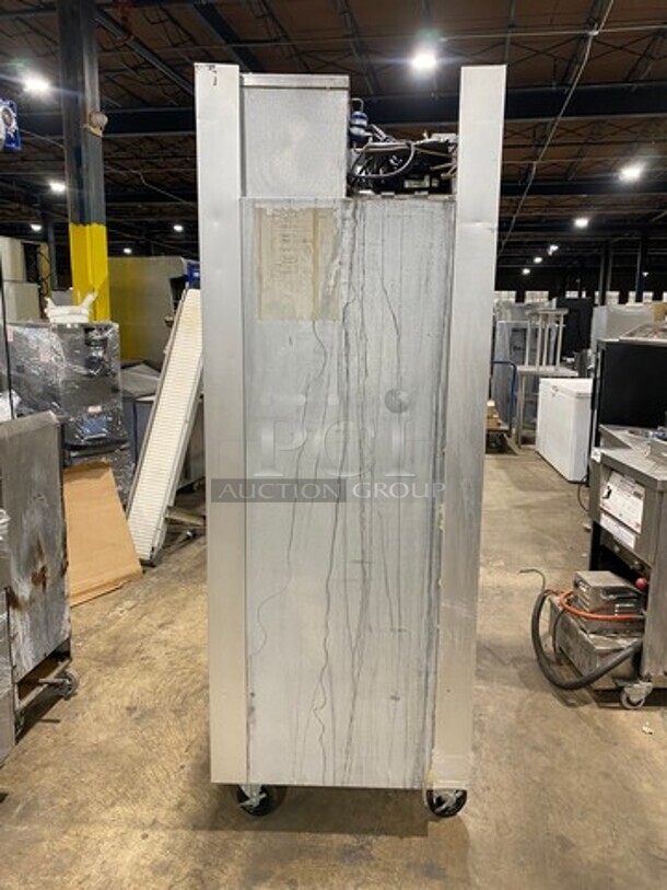 COOL! Traulsen Commercial Single Door Reach In Cooler Merchandiser! With View Through Door! Racks! All Stainless Steel! On Casters! Model: G11011 SN: T23758E06 115V 60HZ 1 Phase - Image 2 of 9