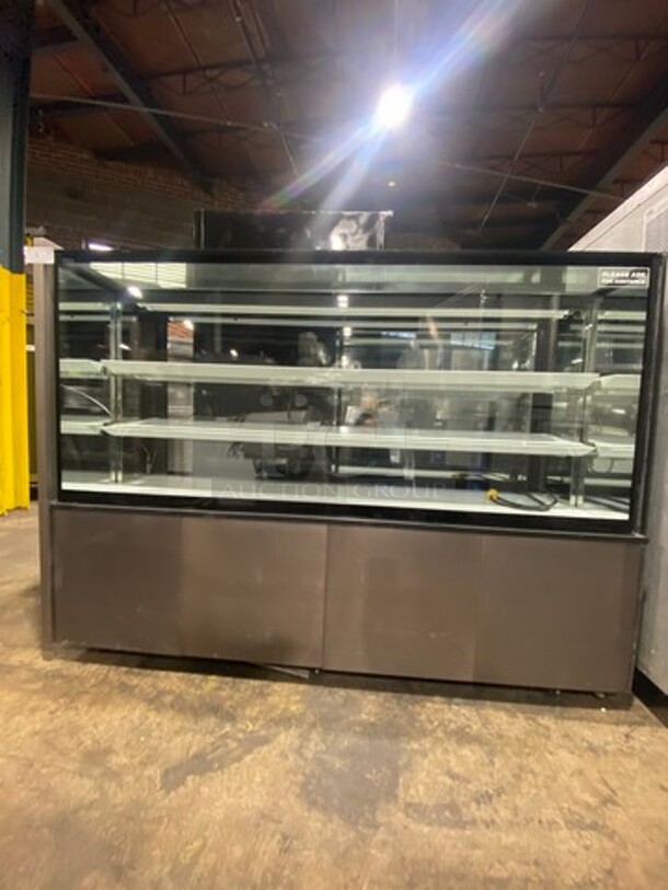 NICE! Commercial Refrigerated Bakery/ Deli Display Case Merchandiser! With Straight Front Glass! With Sliding Rear Access Doors! Stainless Steel Body!