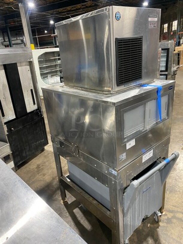 Hoshizaki Commercial Ice Maker Machine! With Follet Commercial Ice Transport System! All Stainless Steel! On Legs! Model: F450MAH SN: C17592L 115V 60HZ 1 Phase, Model: ITS500NS31 SN: E24932 - Image 2 of 9