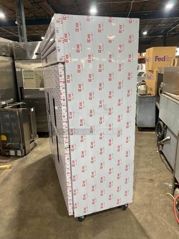 WOW! BRAND NEW! OUT OF THE BOX! LATE MODEL! 2021 Stainless Steel Commercial 6 Half Door Reach In Cooler! On Casters! Model: WG16L 110V - Image 2 of 10